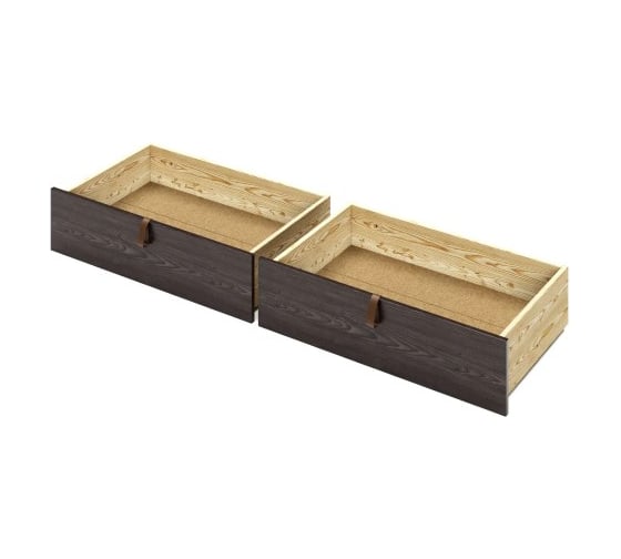 Тахта двуспальная Solarius из массива сосны со сплошным основанием, 120x200 см, габариты 130x210 см, с двумя выкатными ящиками, цвет венге tahta120-200ven-full-2yash
