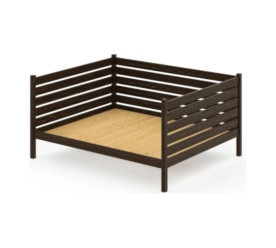 Тахта двуспальная Solarius из массива сосны со сплошным основанием и высокими бортиками, 160x180 см, габариты 170x190 см, цвет венге tahta-spin160-180ven-full 1