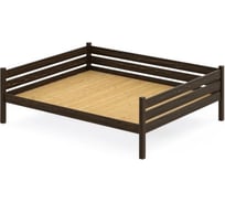 Тахта двуспальная Solarius из массива сосны со сплошным основанием, 160x200 см, габариты 170x210 см, цвет венге tahta160-200ven-full