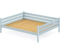 Тахта двуспальная Solarius из массива сосны со сплошным основанием, 160x160 см, габариты 170x170 см, цвет голубой tahta160-160gol-full