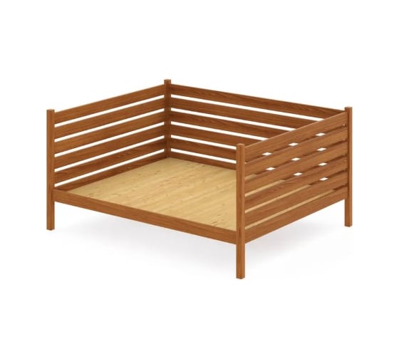 Тахта двуспальная Solarius из массива сосны со сплошным основанием и высокими бортиками, 180x200 см, габариты 190x210 см, цвет ольхи tahta-spin180-200olha-full 1