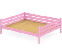 Тахта двуспальная Solarius из массива сосны со сплошным основанием, 120x180 см, габариты 130x190 см, цвет розовый tahta120-180roz-full