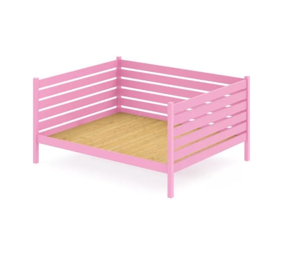 Тахта двуспальная Solarius из массива сосны со сплошным основанием и высокими бортиками, 160x190 см, габариты 170x200 см, цвет розовый tahta-spin160-190roz-full 1