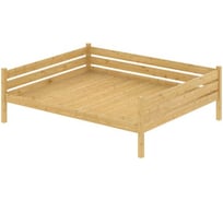 Тахта двуспальная Solarius из массива сосны со сплошным основанием, 120x200 см, габариты 130x210 см, без покраски tahta120-200-full