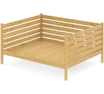 Тахта двуспальная Solarius из массива сосны со сплошным основанием и высокими бортиками, 160x180 см, габариты 170x190 см, лакированная tahta-spin160-180lak-full