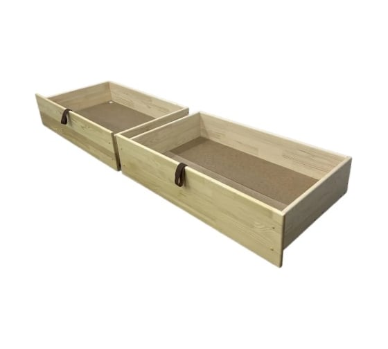 Тахта двуспальная Solarius из массива сосны со сплошным основанием, 120x200 см, габариты 130x210 см, с двумя выкатными ящиками, без шлифовки и покраски tahta120-200net-full-2yash