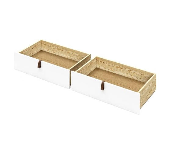 Тахта двуспальная Solarius из массива сосны со сплошным основанием, 120x190 см, габариты 130x200 см, с двумя выкатными ящиками, цвет белый tahta120-190bel-full-2yash