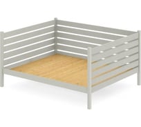 Тахта двуспальная Solarius из массива сосны со сплошным основанием и высокими бортиками, 140x170 см, габариты 150x180 см, цвет платины tahta-spin140-170plat-full