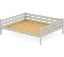 Тахта двуспальная Solarius из массива сосны со сплошным основанием, 140x160 см, габариты 150x170 см, цвет платины tahta140-160plat-full