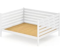 Тахта двуспальная Solarius из массива сосны со сплошным основанием и высокими бортиками, 180x180 см, габариты 190x190 см, цвет белый tahta-spin180-180bel-full