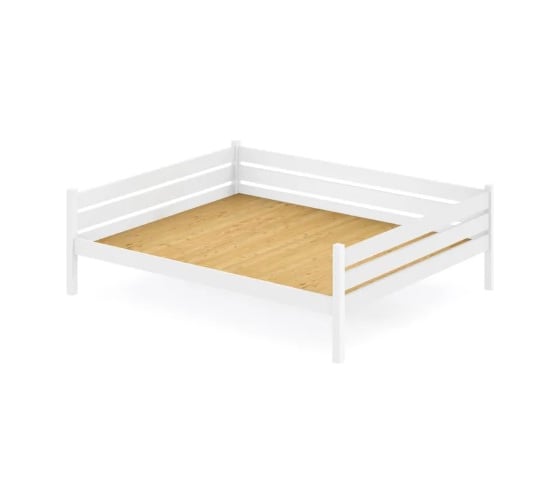 Тахта двуспальная Solarius из массива сосны со сплошным основанием, 140x170 см, габариты 150x180 см, цвет белый tahta140-170bel-full 1