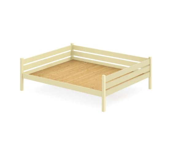 Тахта двуспальная Solarius из массива сосны со сплошным основанием, 120x190 см, габариты 130x200 см, цвет ванили tahta120-190van-full 1