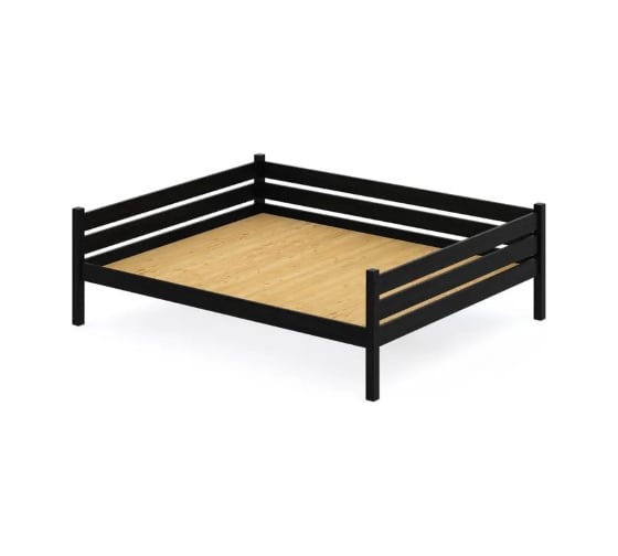 Тахта двуспальная Solarius из массива сосны со сплошным основанием, 140x190 см, габариты 150x200 см, цвет черный оникс tahta140-190onix-full 1