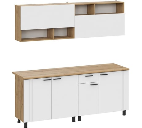 Кухонный гарнитур Арника Монако 2 м дуб золотой, белый 00-00164683