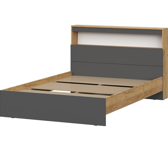 Кровать Арника с проложками 160x200 Вена, дуб золотой, графит серый 00-00164540