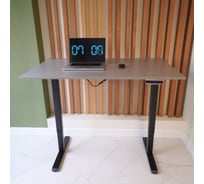 Компьютерный стол с регулируемой высотой UPSTOL ONE рама черная и столешница ЛДСП Титан 130x60 SHB2420-D450-B-T130