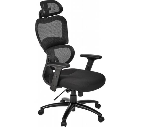 Кресло для руководителя Easy Chair 647 TTW черное, сетка/ткань, пластик 716239