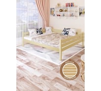 Тахта двуспальная Solarius из массива сосны, с реечным основанием, 160x160 см, габариты 170x170 см, цвет ванили tahta160-160van