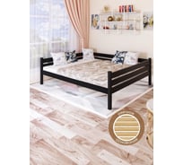 Тахта двуспальная Solarius из массива сосны, с реечным основанием, 160x190 см, габариты 170x200 см, цвет черный оникс tahta160-190onix