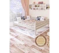 Тахта двуспальная Solarius из массива сосны, с реечным основанием, 140x160 см, габариты 150x170 см, цвет платины tahta140-160plat