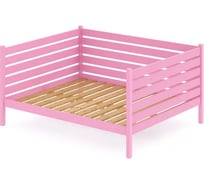 Тахта двуспальная Solarius из массива сосны, с реечным основанием и высокими бортиками, 160x170 см, габариты 170x180 см, цвет розовый tahta-spin160-170roz