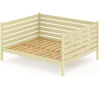 Тахта двуспальная Solarius из массива сосны, с реечным основанием и высокими бортиками, 180x190 см, габариты 190x200 см, цвет ванили tahta-spin180-190van