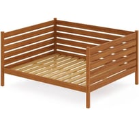 Тахта двуспальная Solarius из массива сосны, с реечным основанием и высокими бортиками, 160x190 см, габариты 170x200 см, цвет ольхи tahta-spin160-190olha