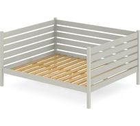 Тахта двуспальная Solarius из массива сосны, с реечным основанием и высокими бортиками, 160x180 см, габариты 170x190 см, цвет платины tahta-spin160-180plat