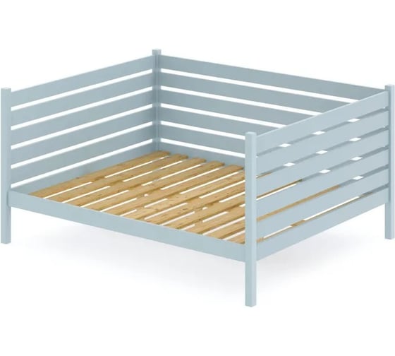 Тахта двуспальная Solarius из массива сосны, с реечным основанием и высокими бортиками, 160x180 см, габариты 170x190 см, цвет голубой tahta-spin160-180gol 1