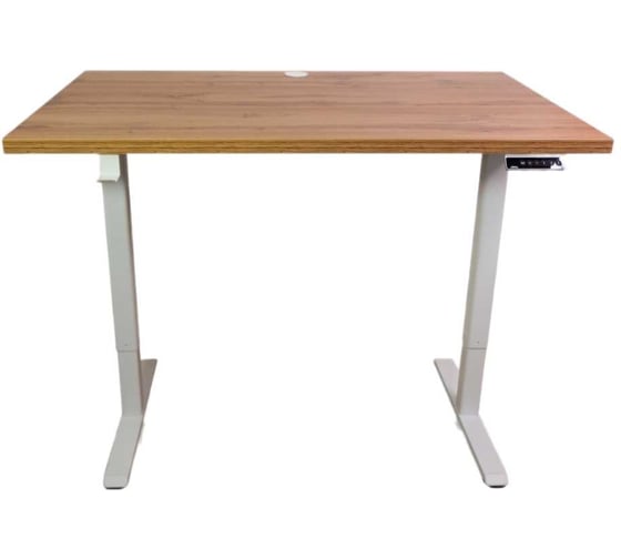 Компьютерный стол с регулируемой высотой UPSTOL STAND LITE: рама белая и столешница ЛДСП дуб Вотан 125x75 U222W-Loft125 1