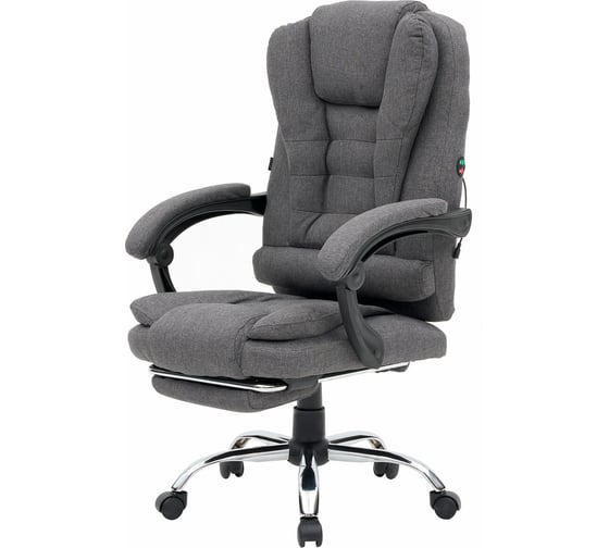 Кресло офисное Chill MS-005, с функцией вибромассажа, подножка, ткань, серое, Cromex 532959