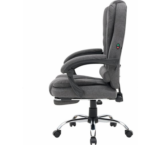 Кресло офисное Chill MS-005, с функцией вибромассажа, подножка, ткань, серое, Cromex 532959