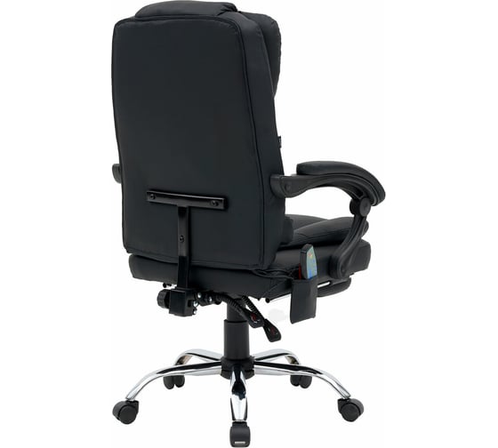 Кресло офисное Lounge MS-007, подножка, 6 массажных модулей, кожзам, черное, Cromex 532960