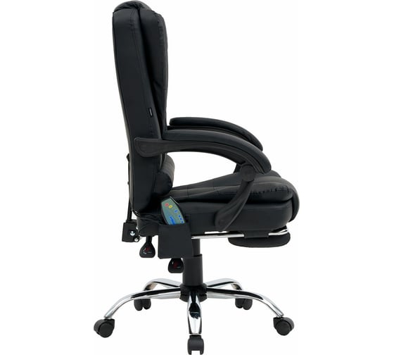 Кресло офисное Lounge MS-007, подножка, 6 массажных модулей, кожзам, черное, Cromex 532960