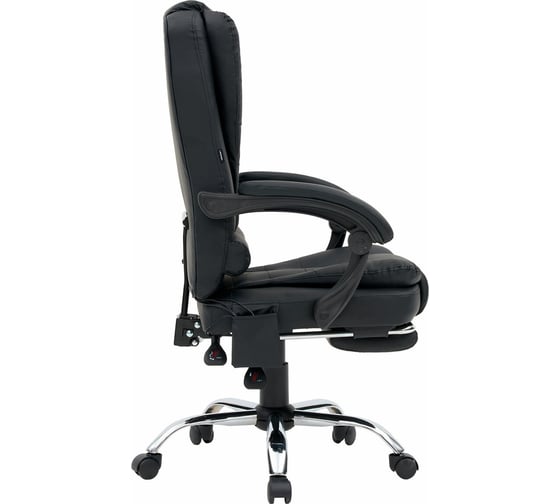 Кресло офисное Lounge MS-007, подножка, 6 массажных модулей, кожзам, черное, Cromex 532960