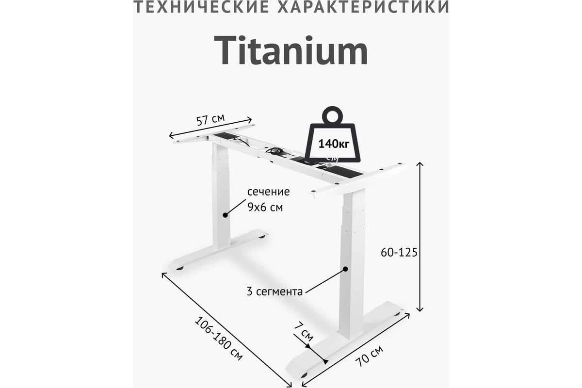 Стол двухмоторный с регулируемой высотой StolStoya ТИТАН подстолье ...