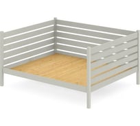 Тахта двуспальная Solarius из массива сосны, со сплошным основанием и высокими бортиками, 120x190 см, габариты 130x200 см, цвет платины tahta-spin120-190plat-full