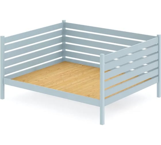 Тахта двуспальная Solarius из массива сосны, со сплошным основанием и высокими бортиками, 120x160 см, габариты 130x170 см, цвет голубой tahta-spin120-160gol-full 1