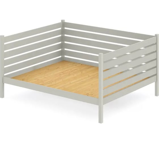 Тахта двуспальная Solarius из массива сосны, со сплошным основанием и высокими бортиками, 120x160 см, габариты 130x170 см, цвет платины tahta-spin120-160plat-full 1