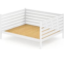 Тахта двуспальная Solarius из массива сосны, со сплошным основанием и высокими бортиками, 120x160 см, габариты 130x170 см, цвет белый tahta-spin120-160bel-full