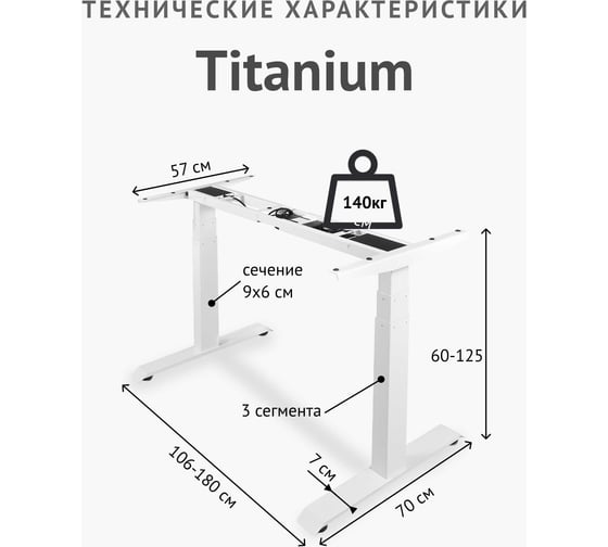 Стол двухмоторный с регулируемой высотой StolStoya ТИТАН подстолье серое и столешница МДФ шпон дуб мореный 160x80 SE221ISDM16080