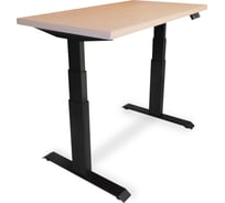Стол двухмоторный с регулируемой высотой StolStoya ТИТАН PRO подстолье черное и столешница МДФ шпон Беленый дуб 160x80 SE232ВBD16080