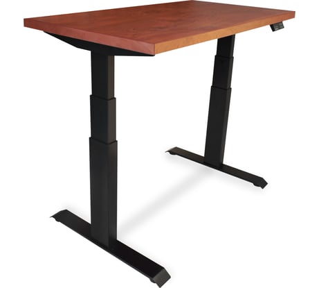 Стол двухмоторный с регулируемой высотой StolStoya ТИТАН PRO подстолье черное и столешница МДФ шпон красное дерево 120x65 SE232ВKD12065