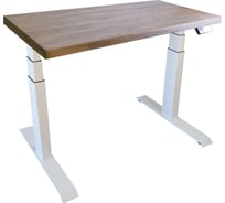 Стол двухмоторный с регулируемой высотой StolStoya ТИТАН PRO подстолье белое и столешница МДФ шпон дуб мореный 140x70 SE232WDM14070