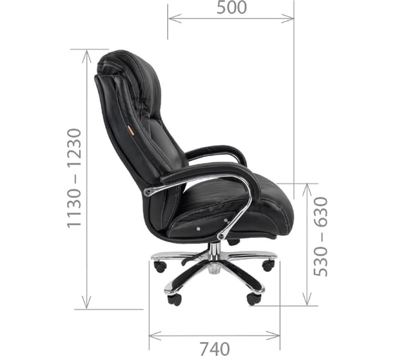 Компьютерное кресло CHAIRMAN 402 кожа черная 00-07015966