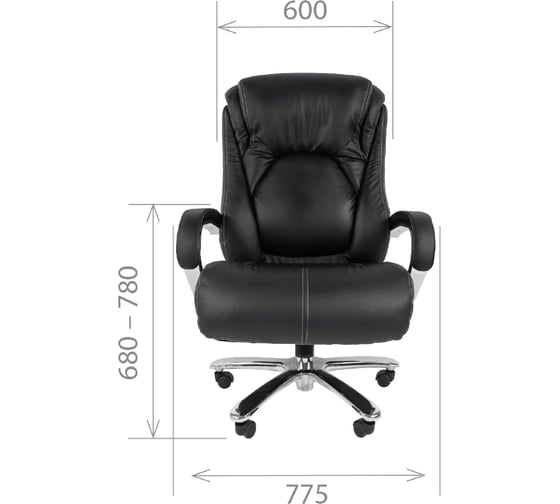 Компьютерное кресло CHAIRMAN 402 кожа черная 00-07015966