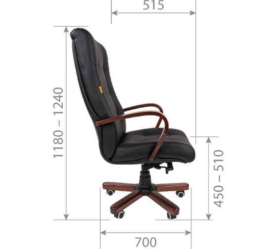 Компьютерное кресло CHAIRMAN 424 WD черная кожа 00-07066133