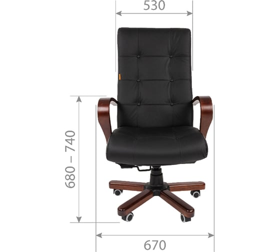 Компьютерное кресло CHAIRMAN 424 WD черная кожа 00-07066133