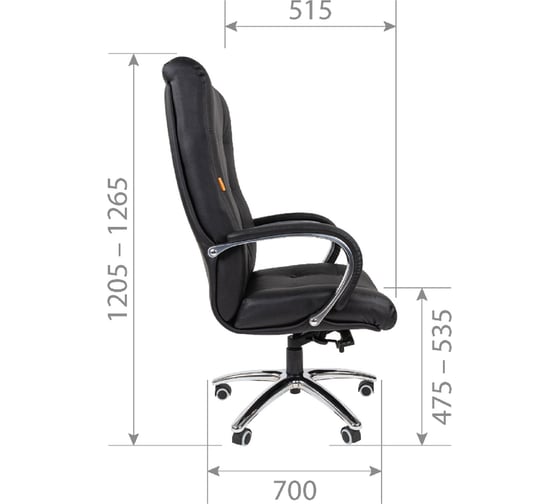 Компьютерное кресло CHAIRMAN 424 черная кожа 00-07066132