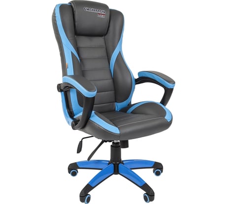 Игровое кресло CHAIRMAN game 22 экопремиум серый/голубой 00-07019436